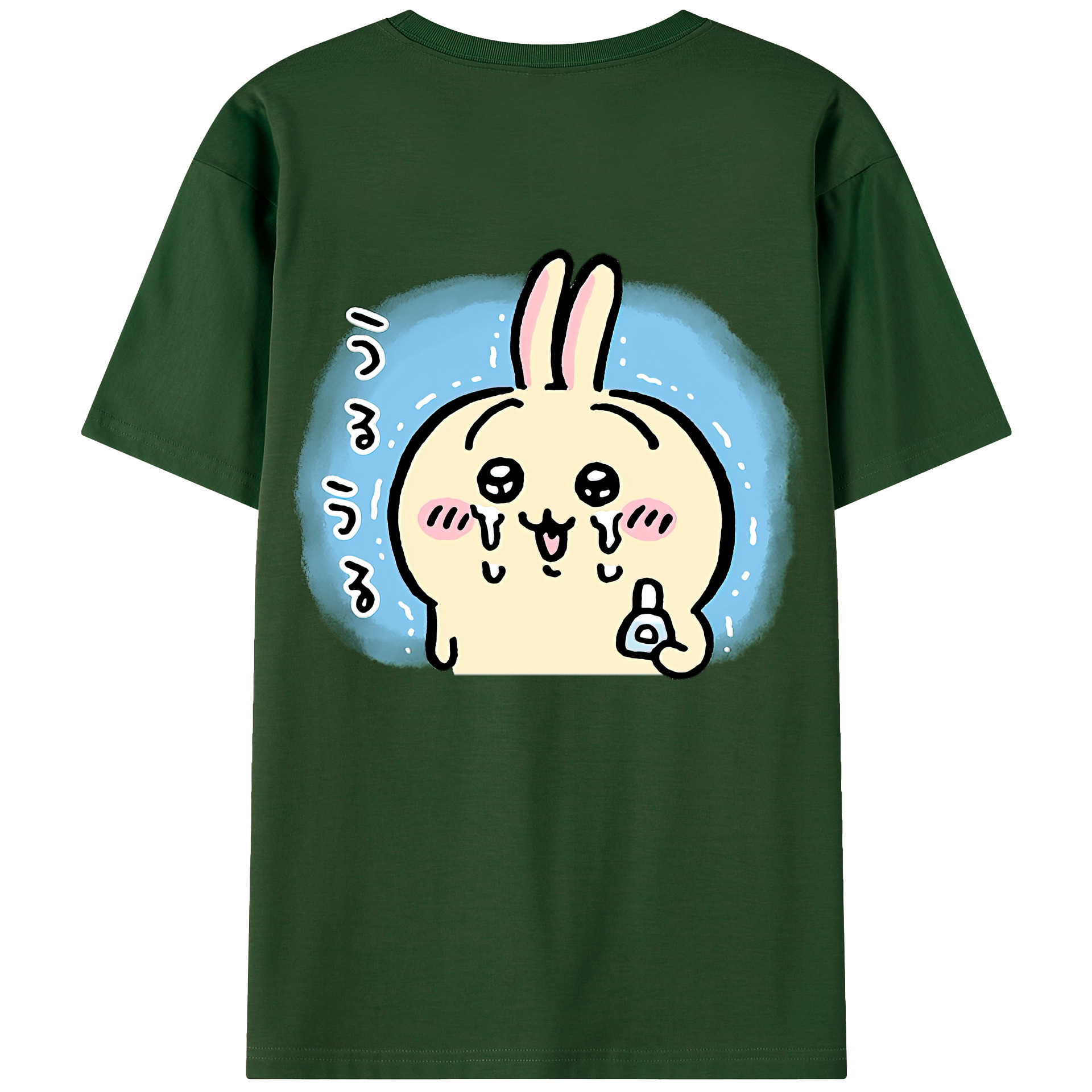 （画像用） ちいかわ うさぎ Chii-kawa usagi 綿100％半袖Tシャツ（背面プリント）